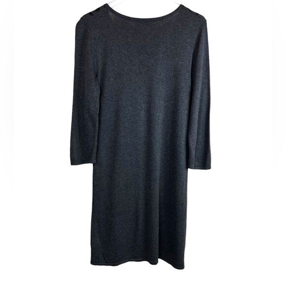 NEIMAN MARCUS Sweater Dress in Dark Gray and Black Size Medium - Picture 5 of 8